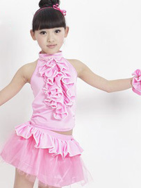 粉色玫瑰花瓣挂脖裙